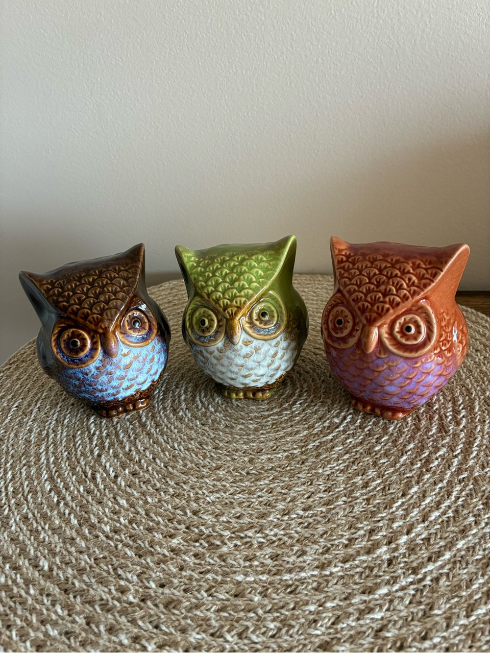 Decorative Owl Figurine Set of 3